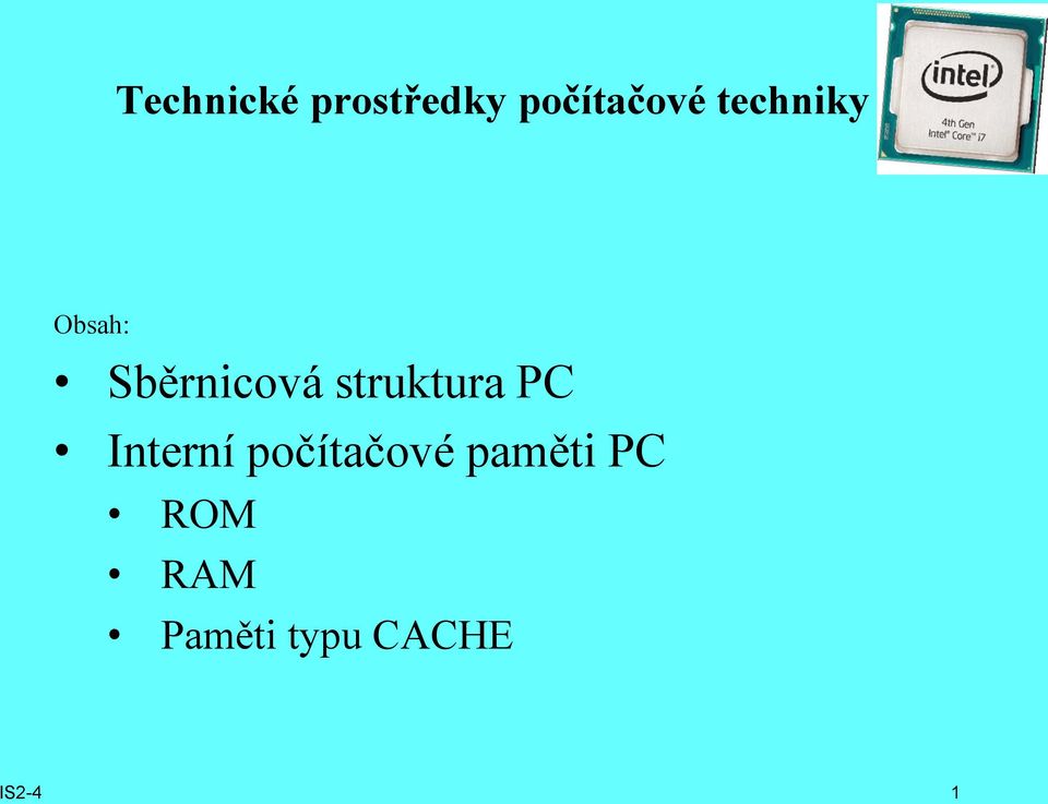 struktura PC Interní počítačové