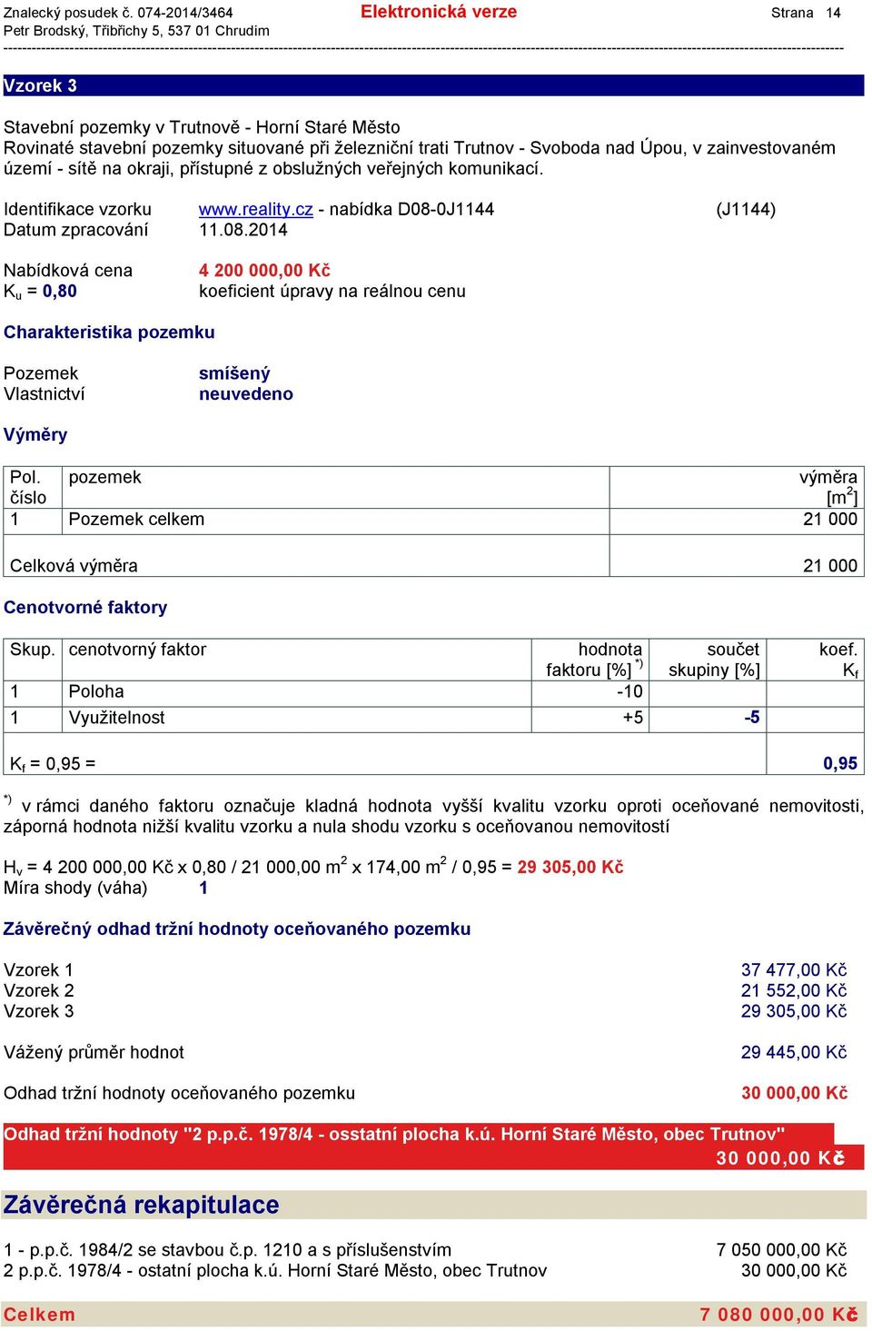 zainvestovaném území - sítě na okraji, přístupné z obslužných veřejných komunikací. Identifikace vzorku www.reality.cz - nabídka D08-