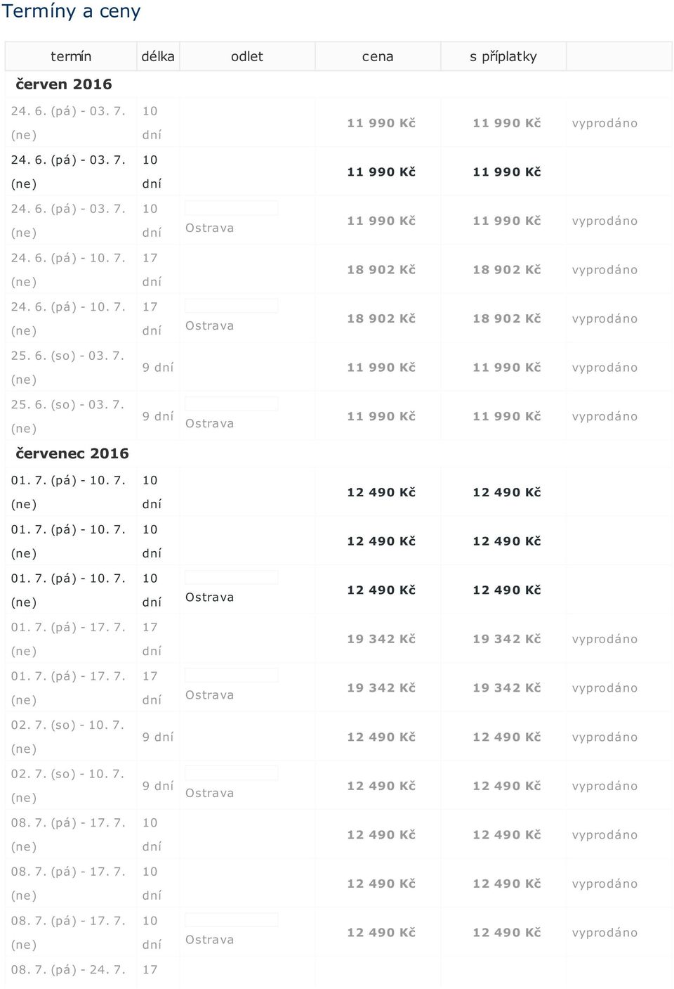 7. (so) -. 7. 02. 7. (so) -. 7. 08. 7. (pá) -. 7. 08. 7. (pá) -. 7. 08. 7. (pá) -. 7. 08. 7. (pá) - 24. 7. vyprodáno vyprodáno 9 vyprodáno 9 vyprodáno 9 vyprodáno 9 vyprodáno vyprodáno vyprodáno vyprodáno