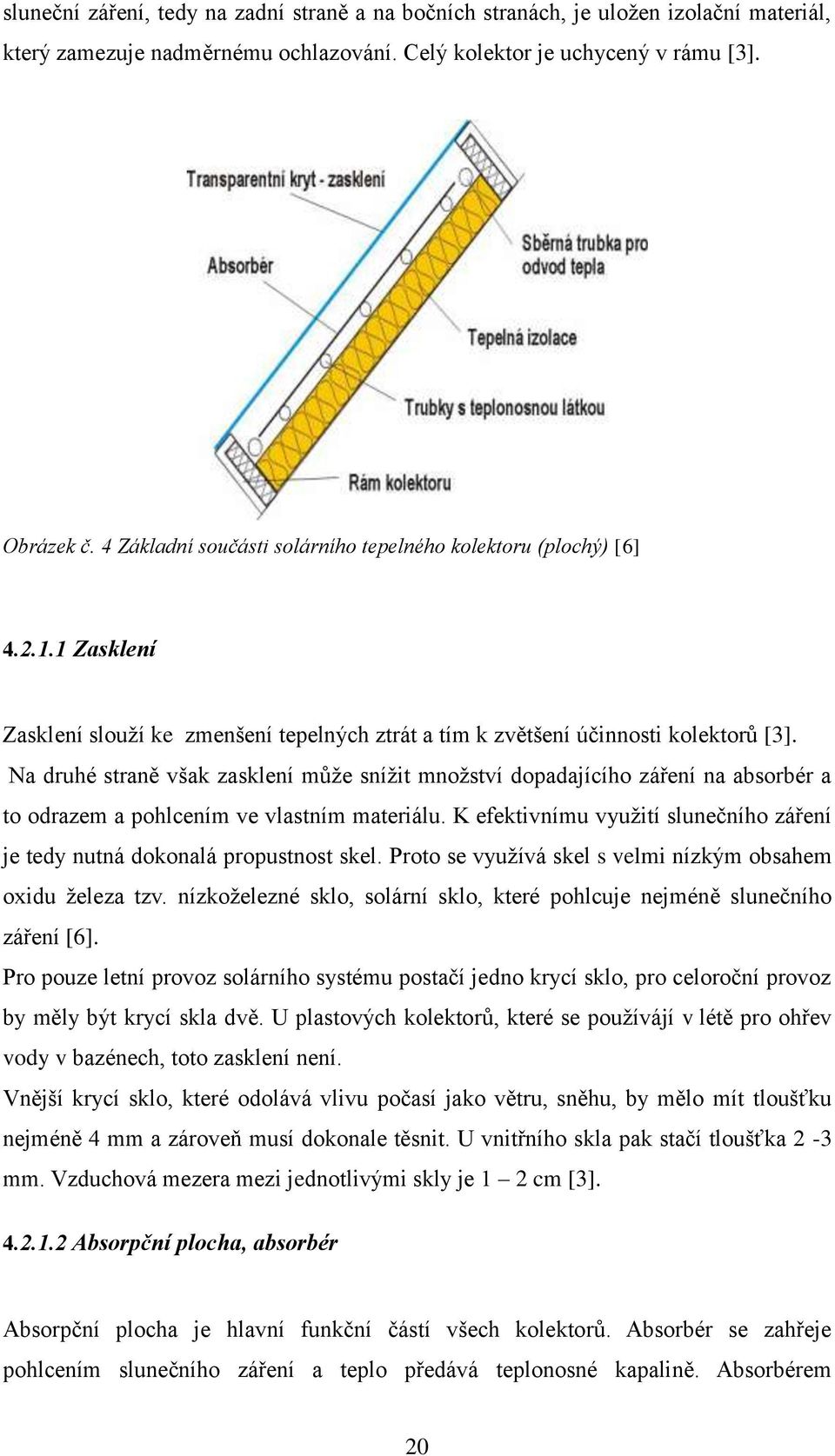 Na druhé straně však zasklení může snížit množství dopadajícího záření na absorbér a to odrazem a pohlcením ve vlastním materiálu.