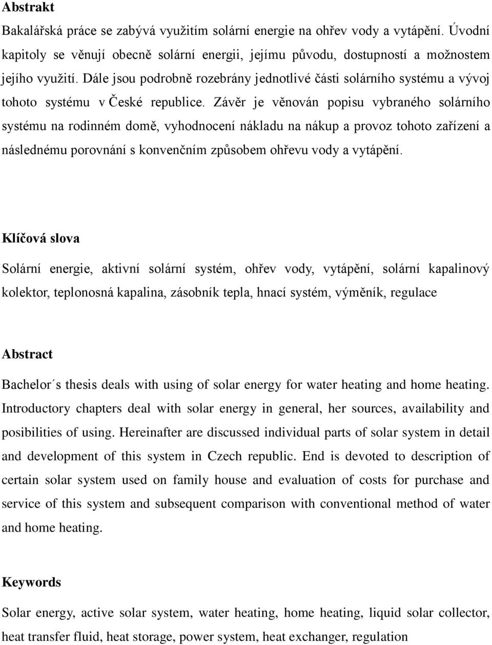 Využití solární energie pro ohřev vody a vytápění - PDF Stažení zdarma