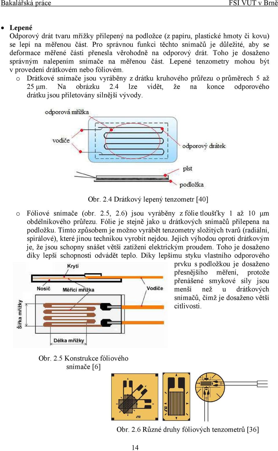 Lepené tenzometry mohou být v provedení drátkovém nebo fóliovém. o Drátkové snímače jsou vyráběny z drátku kruhového průřezu o průměrech 5 až 25 µm. Na obrázku 2.