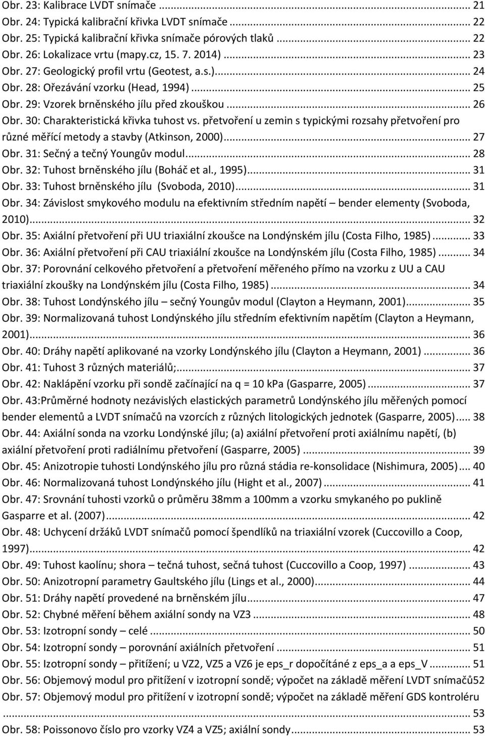 30: Charakteristická křivka tuhost vs. přetvoření u zemin s typickými rozsahy přetvoření pro různé měřící metody a stavby (Atkinson, 2000)... 27 Obr. 31: Sečný a tečný Youngův modul... 28 Obr.