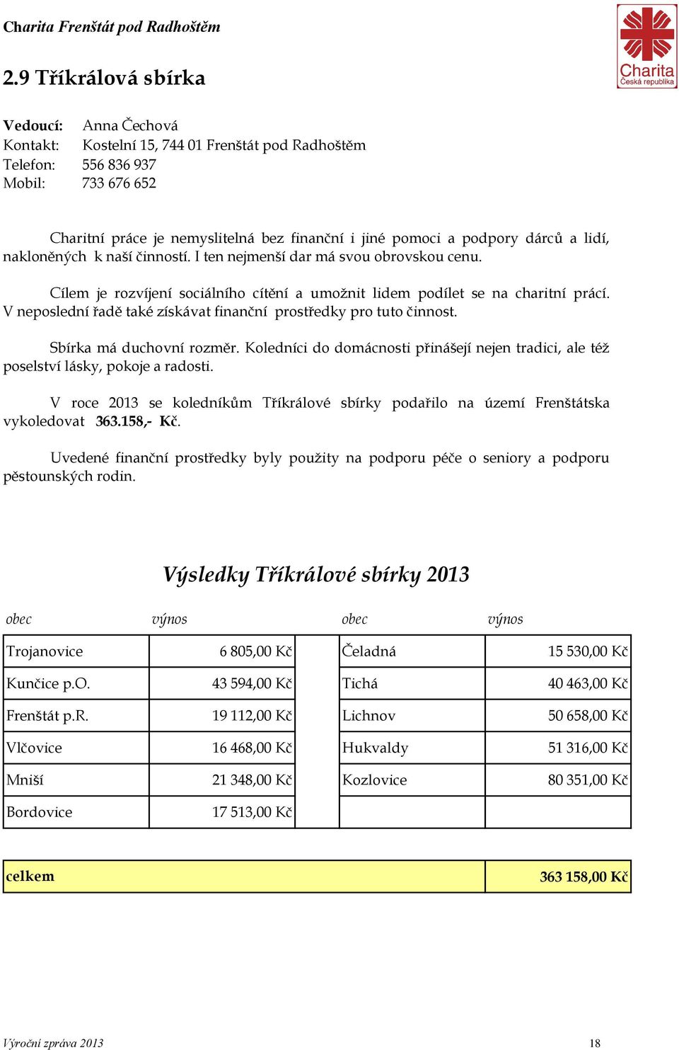 V neposlední řadě také získávat finanční prostředky pro tuto činnost. Sbírka má duchovní rozměr. Koledníci do domácnosti přinášejí nejen tradici, ale též poselství lásky, pokoje a radosti.