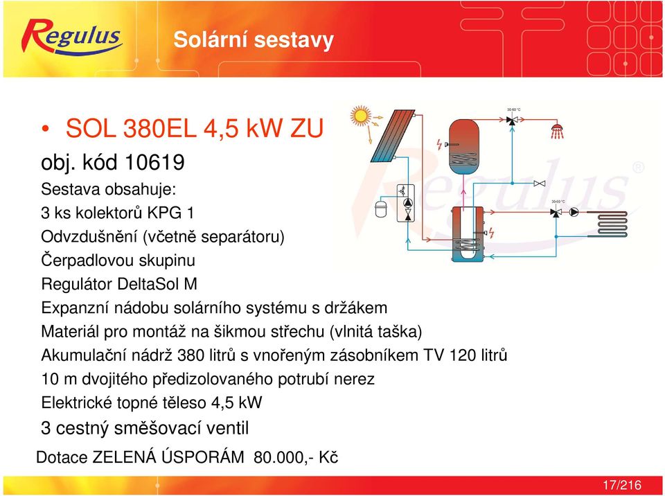 DeltaSol M Expanzní nádobu solárního systému s držákem Materiál pro montáž na šikmou střechu (vlnitá taška)