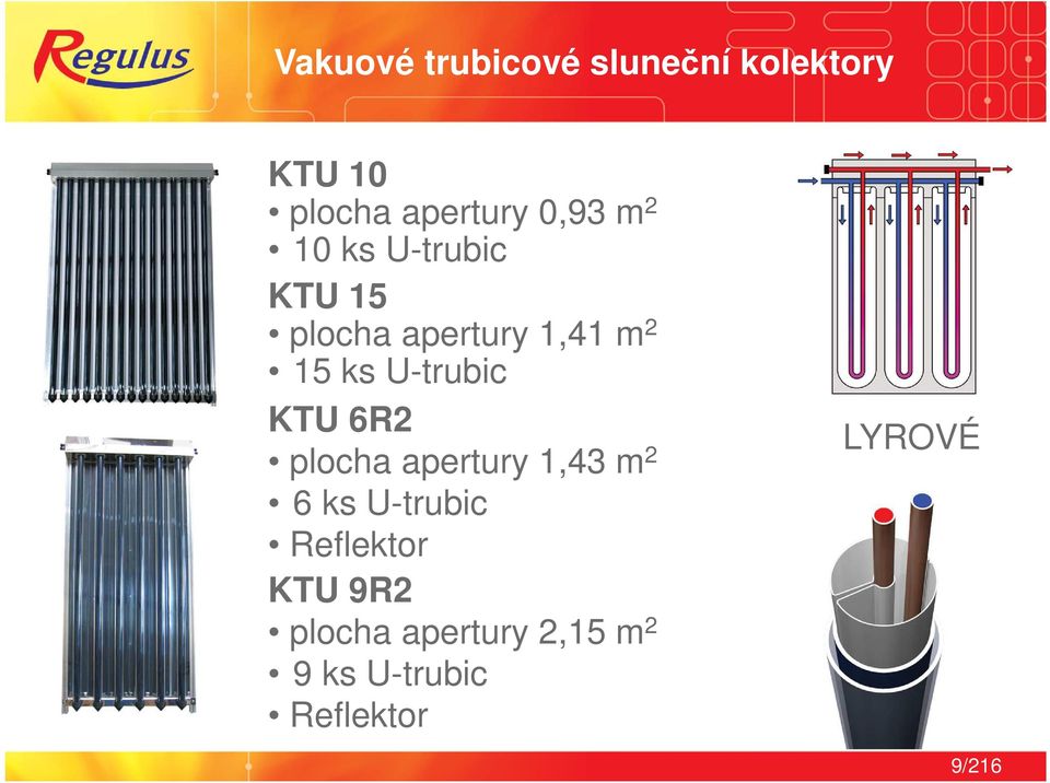 U-trubic KTU 6R2 plocha apertury 1,43 m 2 6 ks U-trubic