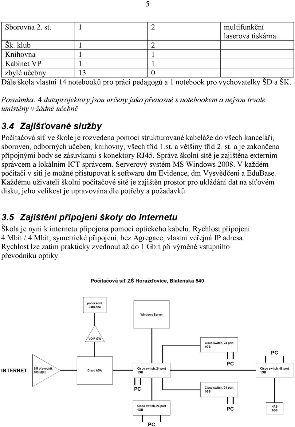 Poznámka: 4 dataprojektory jsou určeny jako přenosné s notebookem a nejsou trvale umístěny v žádné učebně 3.