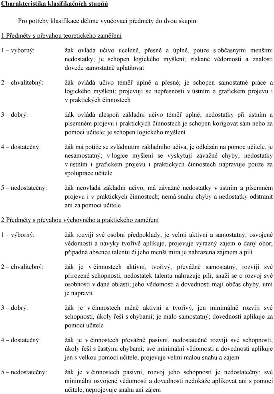 samostatné práce a logického myšlení; projevují se nepřesnosti v ústním a grafickém projevu i v praktických činnostech 3 dobrý: žák ovládá alespoň základní učivo téměř úplně; nedostatky při ústním a