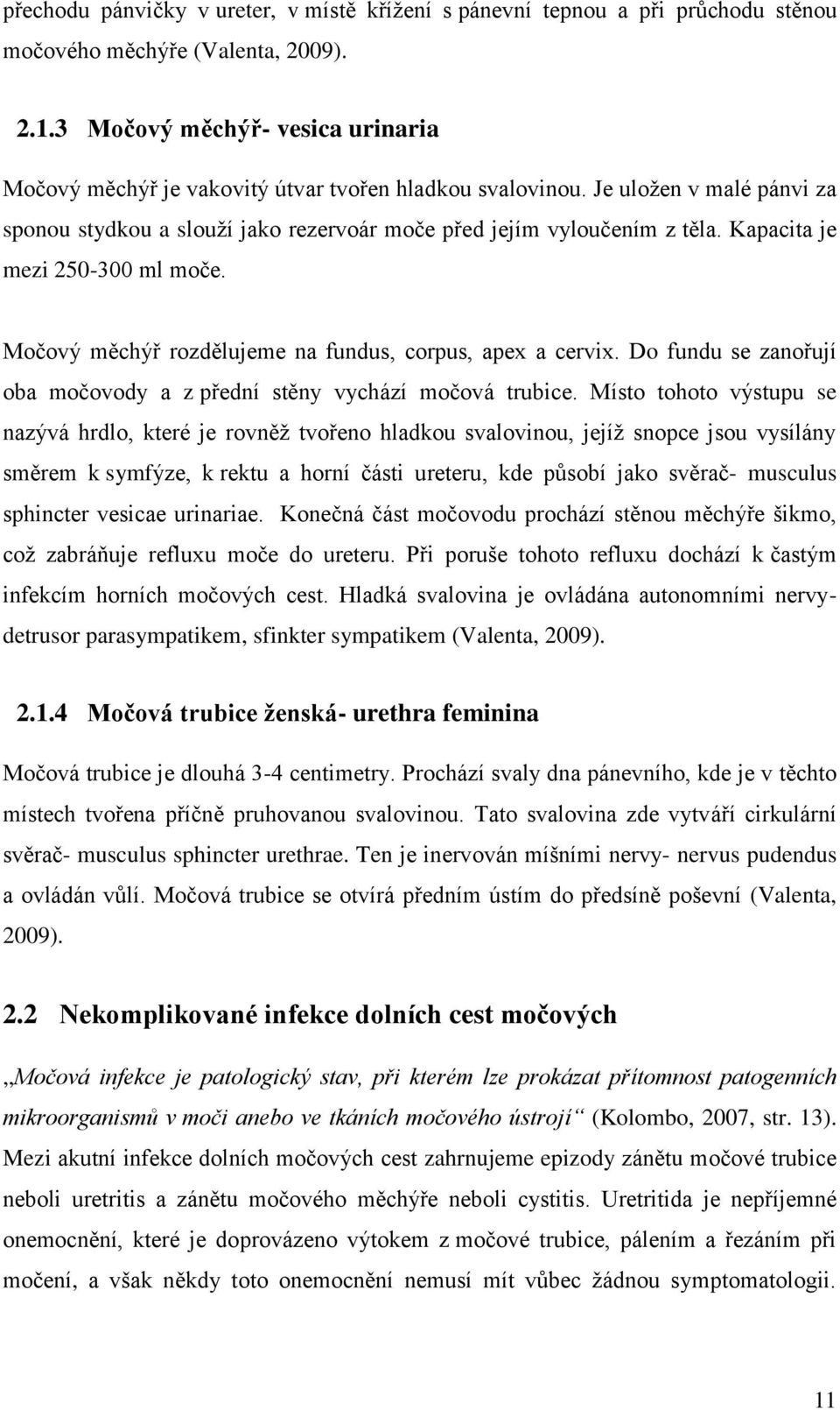 Kapacita je mezi 250-300 ml moče. Močový měchýř rozdělujeme na fundus, corpus, apex a cervix. Do fundu se zanořují oba močovody a z přední stěny vychází močová trubice.