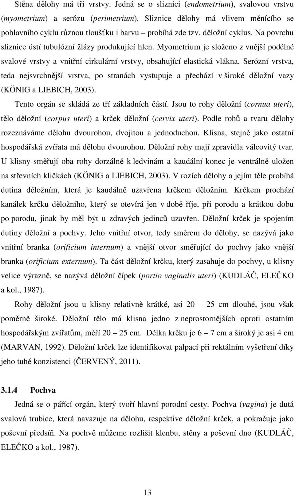 Myometrium je složeno z vnější podélné svalové vrstvy a vnitřní cirkulární vrstvy, obsahující elastická vlákna.