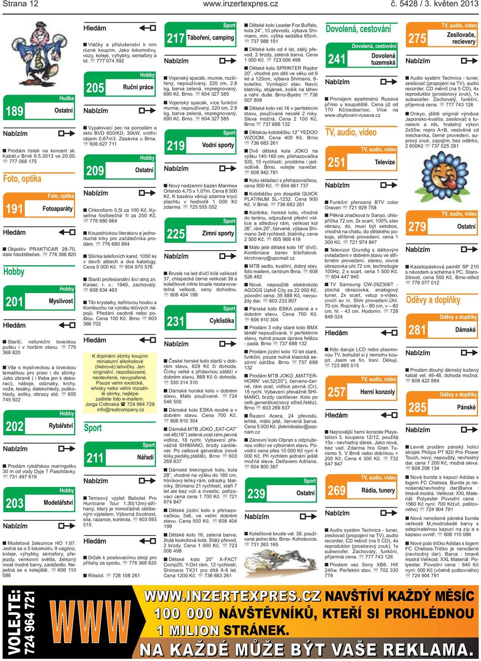 Jako zbraně ( i třeba jen k dekoraci), náboje, odznaky, knihy, nože, tesáky, dalekohledy, puškohledy, sošky, obrazy atd. 605 745 922 Prodám rybářskou maringotku 30 m od vody Dyje 7 Pasohlávky.