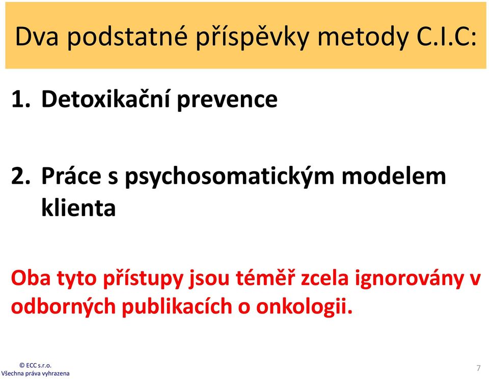 Práce s psychosomatickým modelem klienta Oba