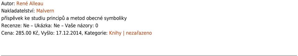 metod obecné symboliky Cena: 285.