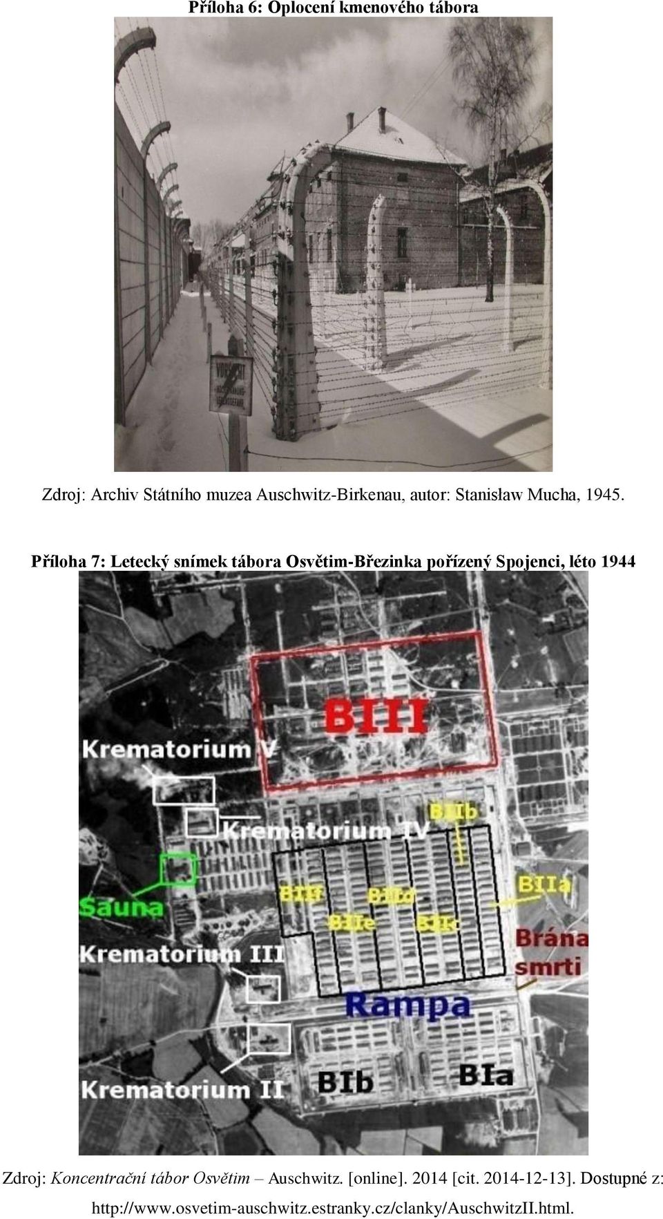 Příloha 7: Letecký snímek tábora Osvětim-Březinka pořízený Spojenci, léto 1944 Zdroj: