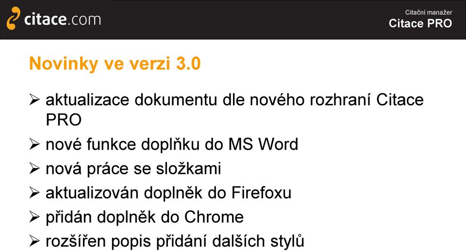 nové funkce doplňku do MS Word nová práce se složkami