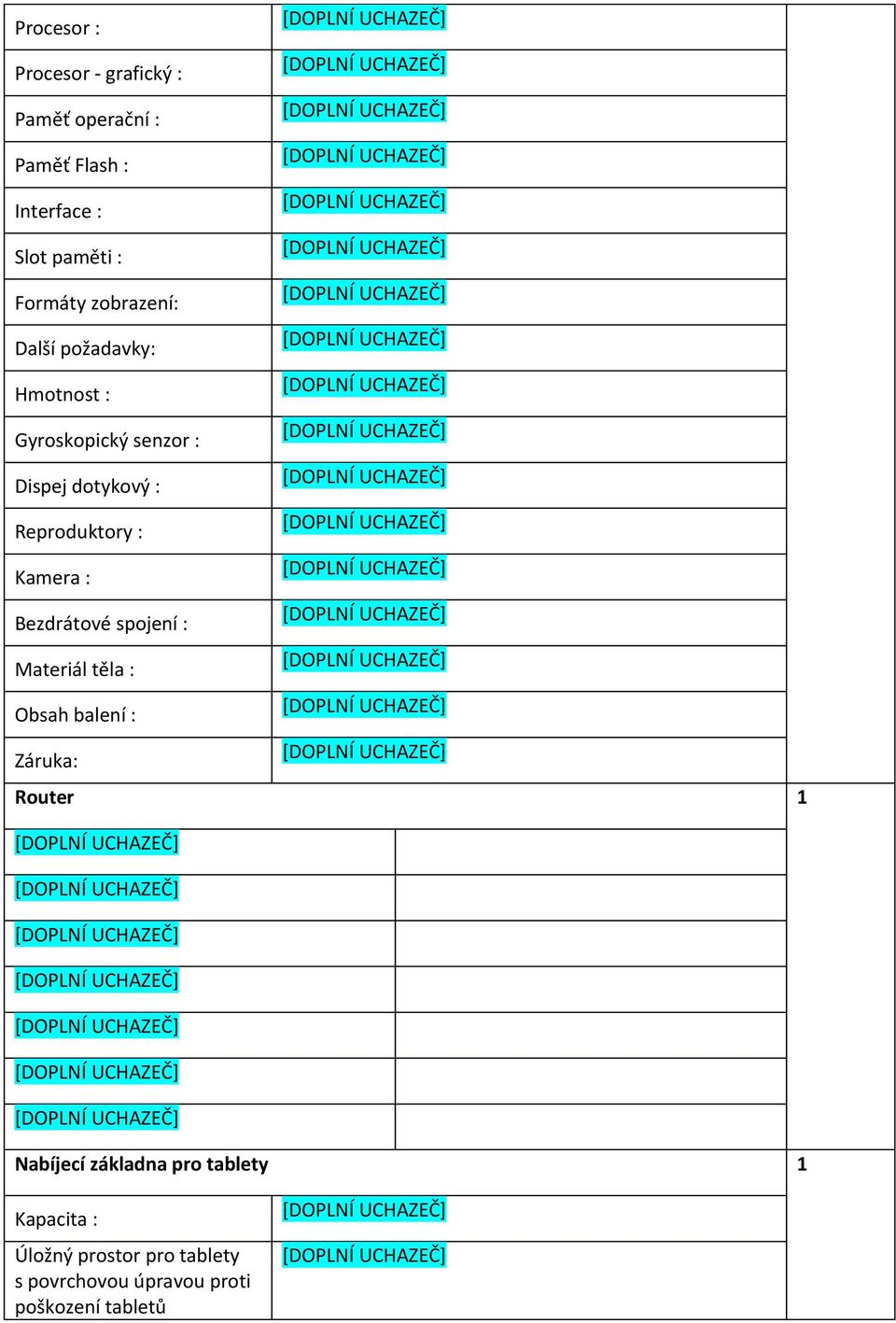 Reproduktory : Kamera : Bezdrátové spojení : Materiál těla : Obsah balení : Záruka: Router 1