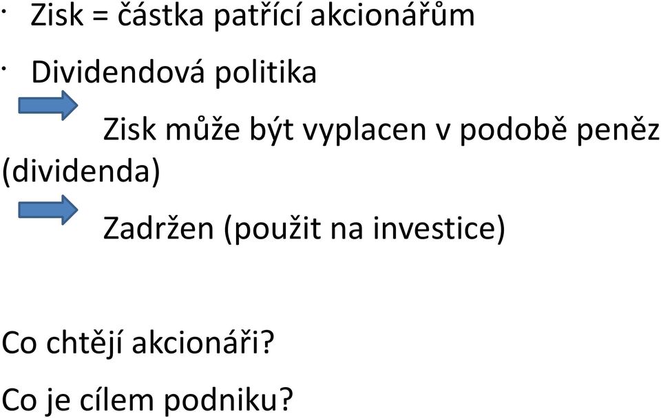 v podobě peněz (dividenda) Zadržen (použit