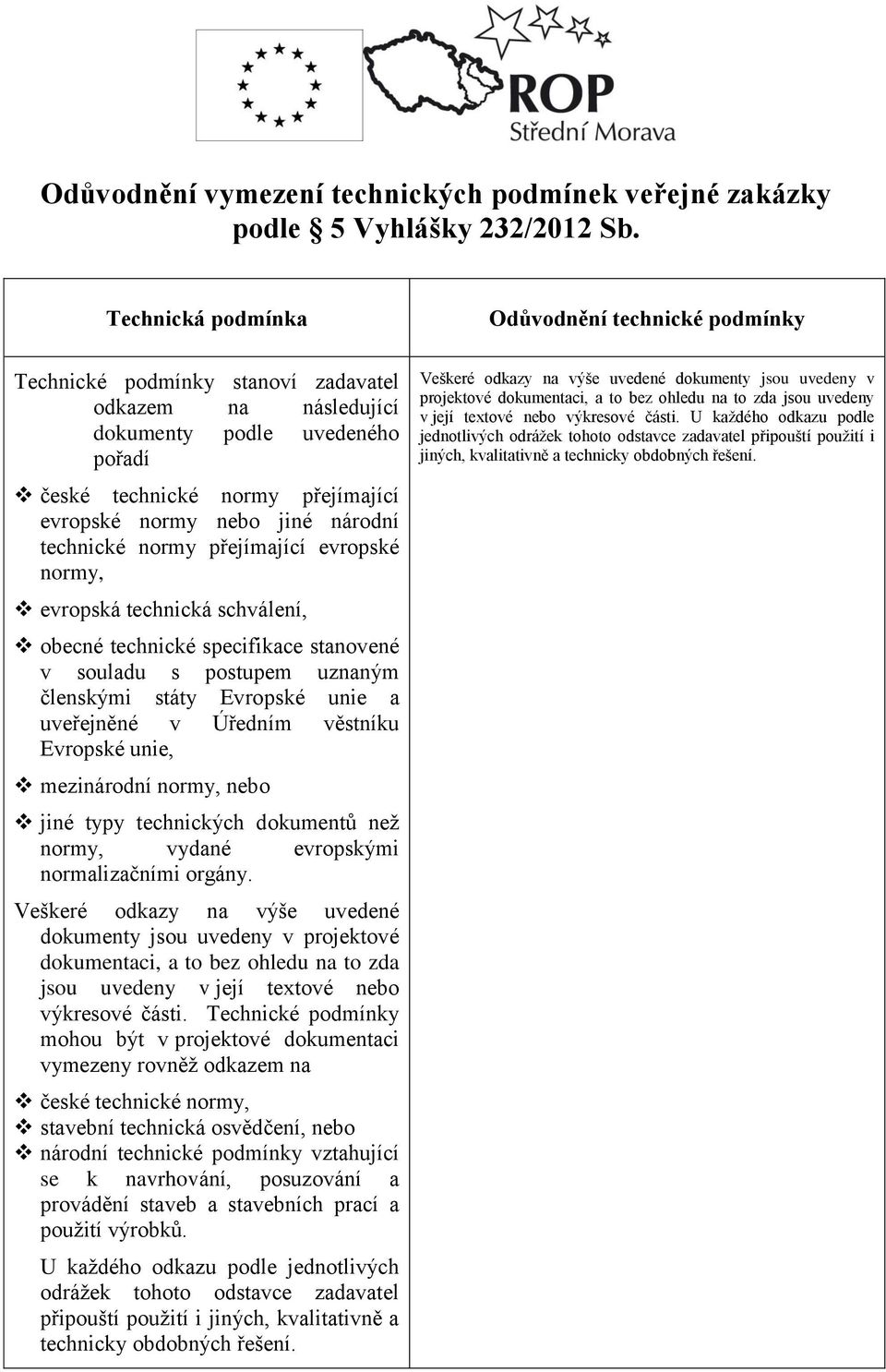 jiné národní technické normy přejímající evropské normy, evropská technická schválení, obecné technické specifikace stanovené v souladu s postupem uznaným členskými státy Evropské unie a uveřejněné v