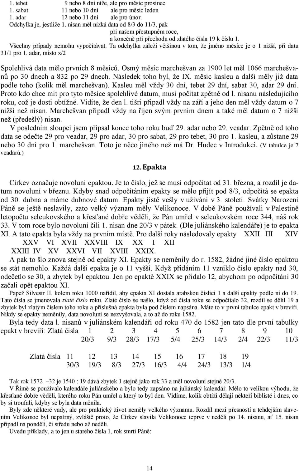 Ta odchylka záleží většinou v tom, že jméno měsíce je o 1 nižší, při datu 31/1 pro 1. adar, místo x/2 Spolehlivá data mělo prvních 8 měsíců.