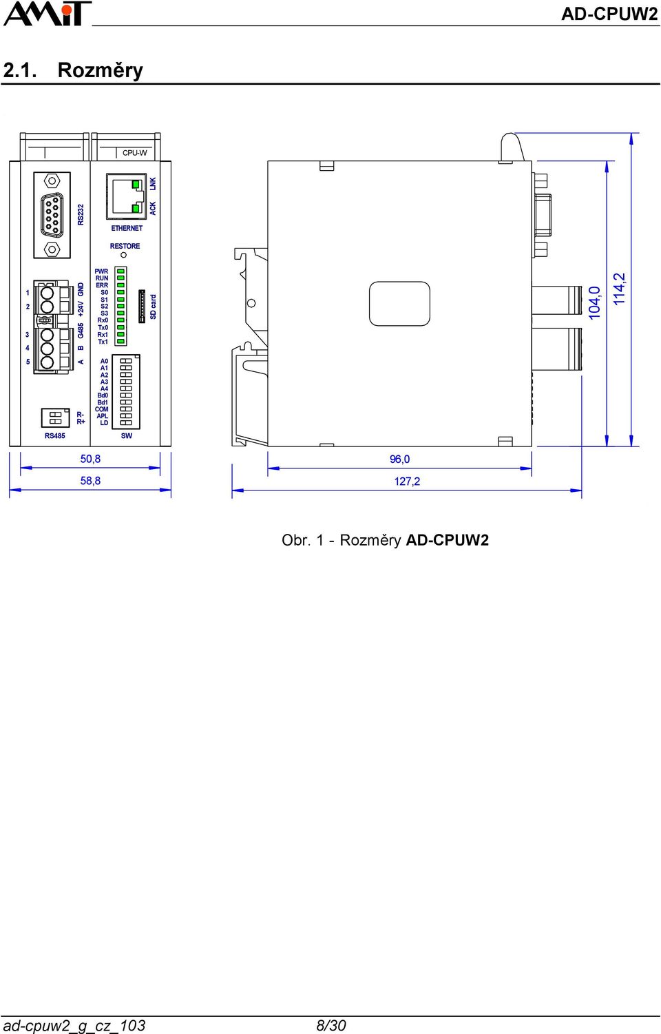 Rx0 Tx0 Rx Tx 5 R- R+ A0 A A2 A3 A4 Bd0 Bd COM APL LD RS485 SW