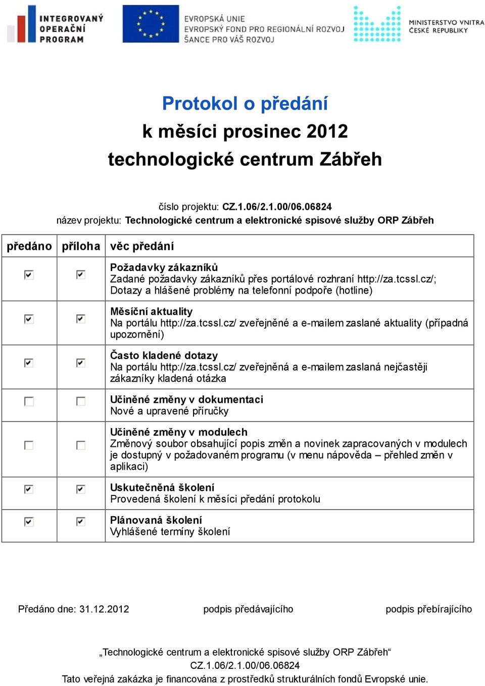 cz/; Dotazy a hlášené problémy na telefonní podpoře (hotline) Měsíční aktuality Na portálu http://za.tcssl.