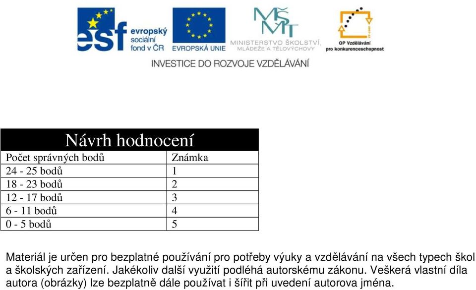 všech typech škol a školských zařízení. Jakékoliv další využití podléhá autorskému zákonu.