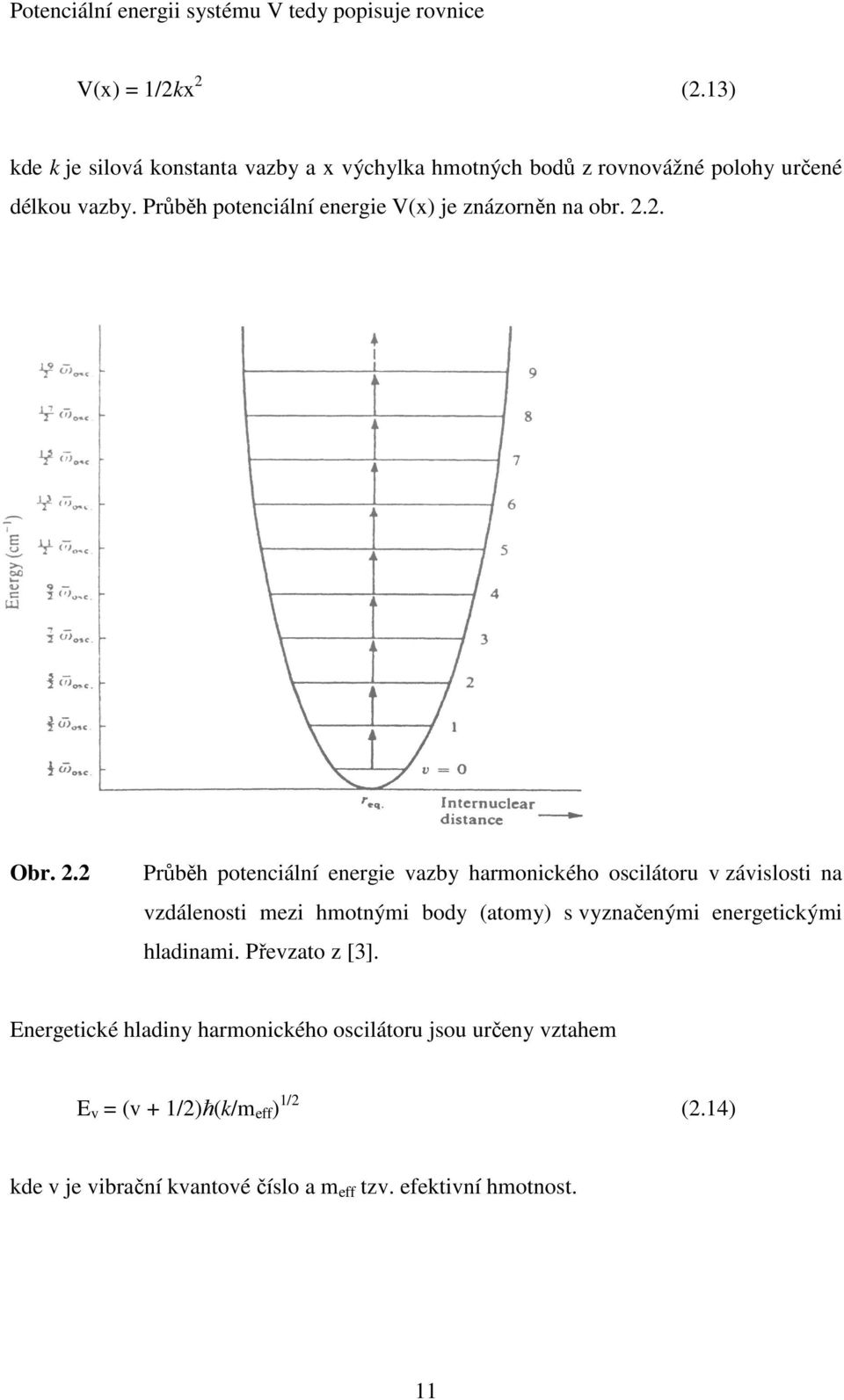 Průběh potenciální energie V(x) je znázorněn na obr. 2.