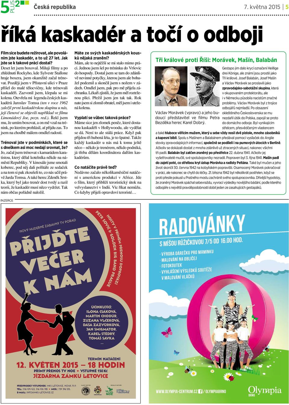 Později jsem v Přístavní ulici v Praze přišel do malé tělocvičny, kde trénovali kaskadéři. Zazvonil jsem, klepala se mi kolena.