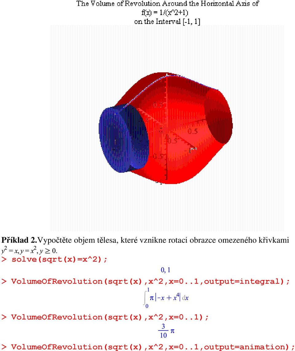 křivkami > solve(sqrt(x)=x^2); >