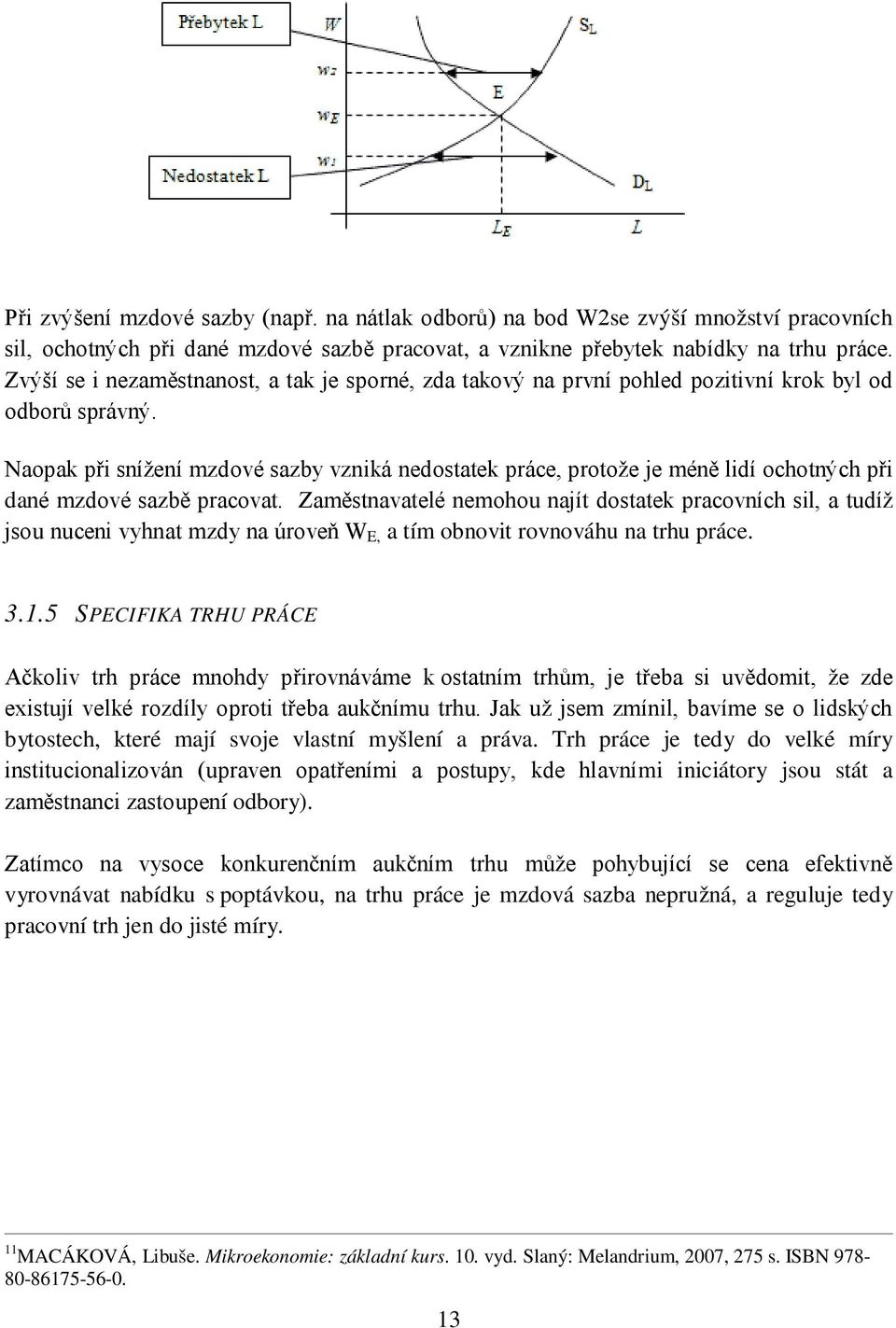 Naopak při snížení mzdové sazby vzniká nedostatek práce, protože je méně lidí ochotných při dané mzdové sazbě pracovat.