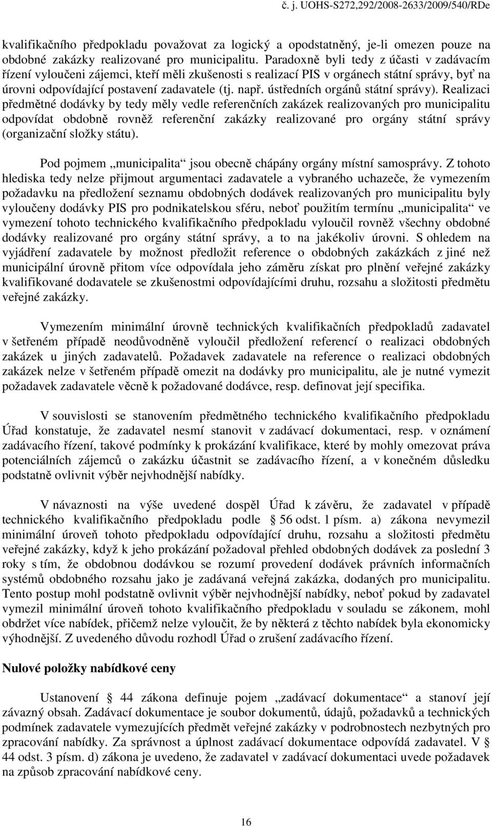 ústředních orgánů státní správy).