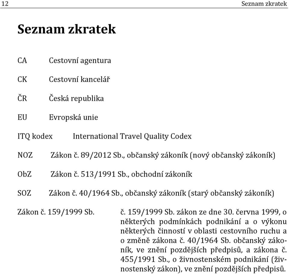 , občanský zákoník (starý občanský zákoník) Zákon č. 159/1999 Sb. č. 159/1999 Sb. zákon ze dne 30.