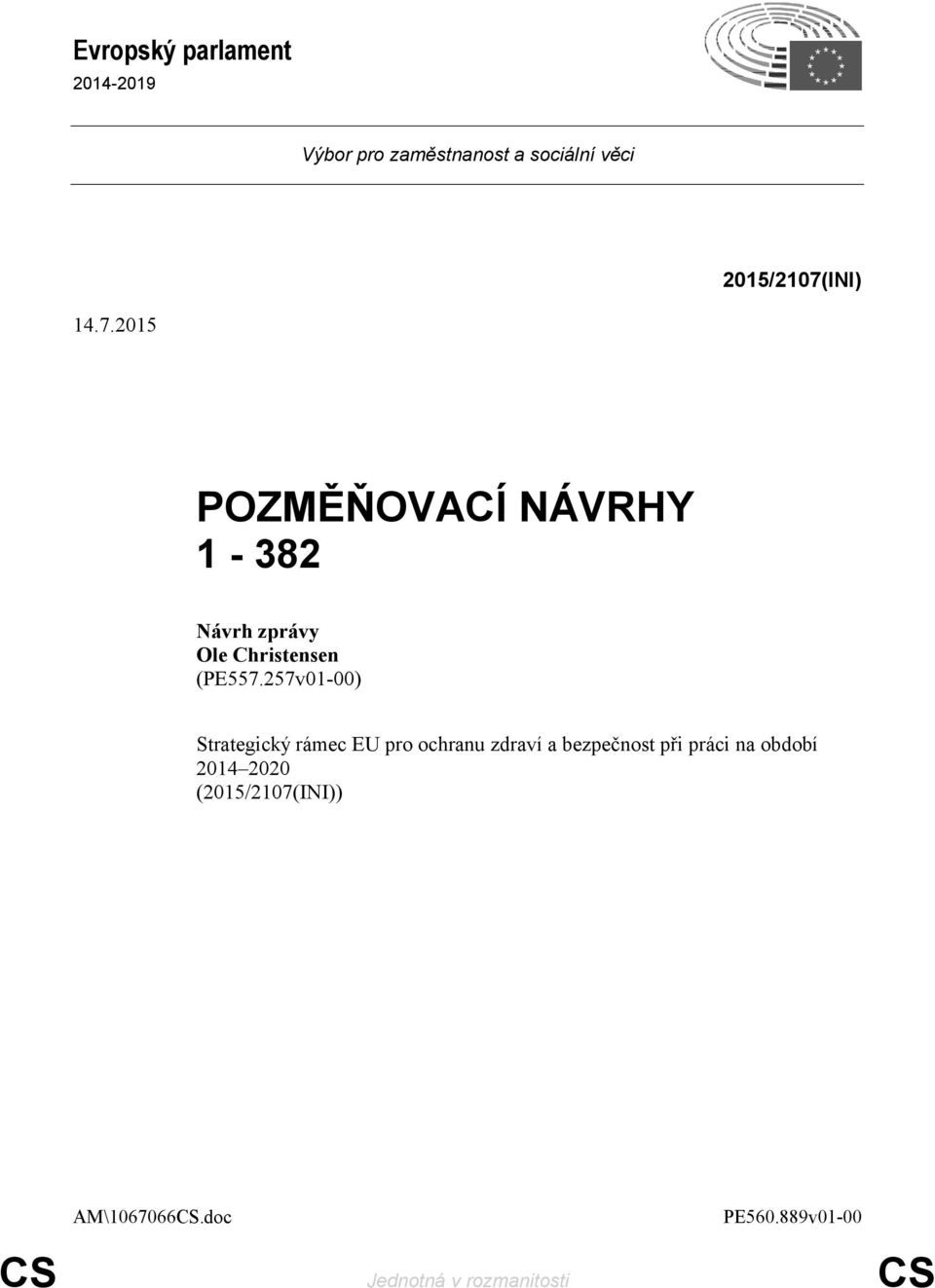 257v01-00) Strategický rámec EU pro ochranu zdraví a bezpečnost při práci na