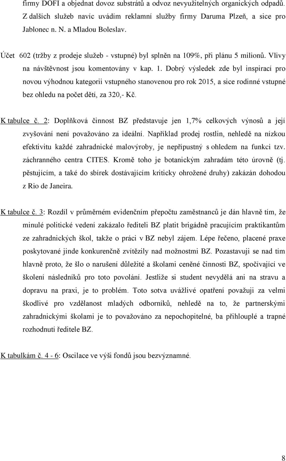 9%, při plánu 5 milionů. Vlivy na návštěvnost jsou komentovány v kap. 1.