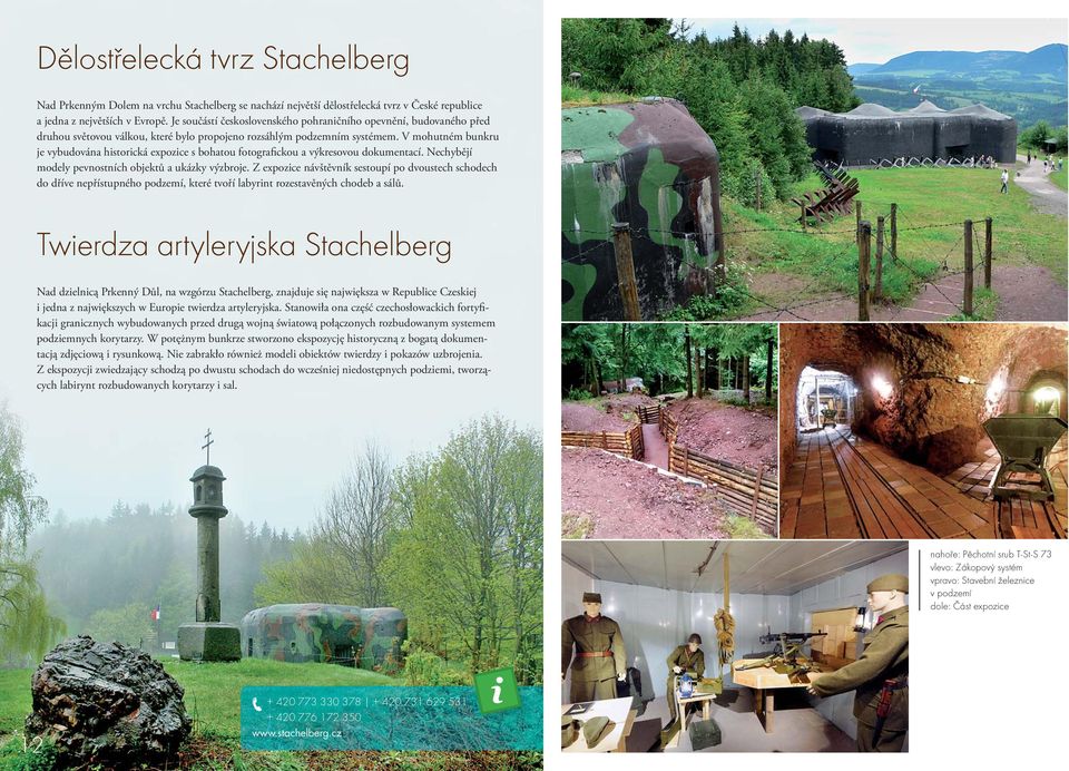 V mohutném bunkru je vybudována historická expozice s bohatou fotografickou a výkresovou dokumentací. Nechybějí modely pevnostních objektů a ukázky výzbroje.