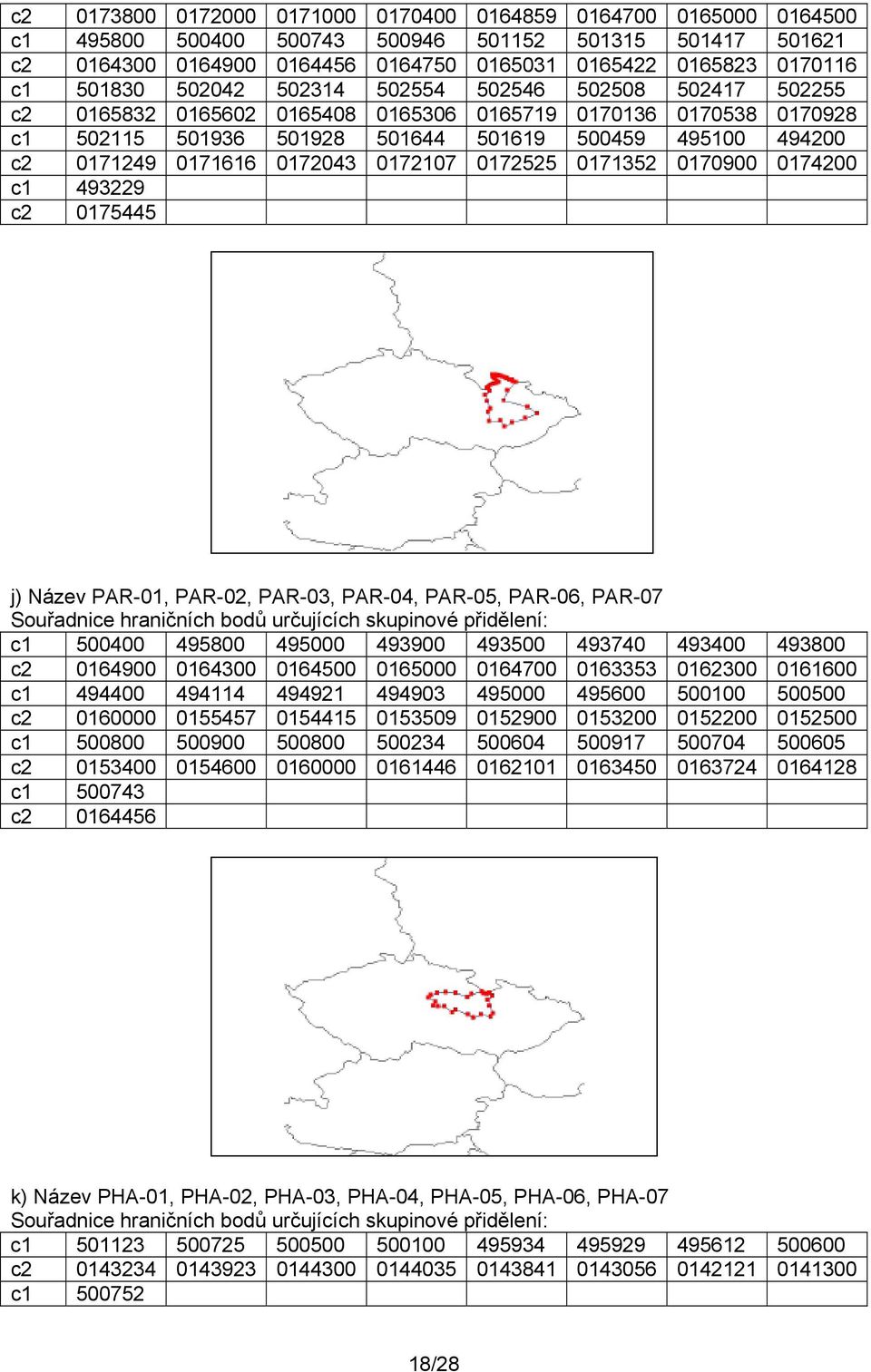 0171616 0172043 0172107 0172525 0171352 0170900 0174200 c1 493229 c2 0175445 j) Název PAR-01, PAR-02, PAR-03, PAR-04, PAR-05, PAR-06, PAR-07 c1 500400 495800 495000 493900 493500 493740 493400 493800