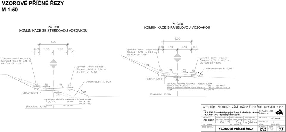 KOMUNIKACE S PANELOVOU VOZOVKOU 1:2