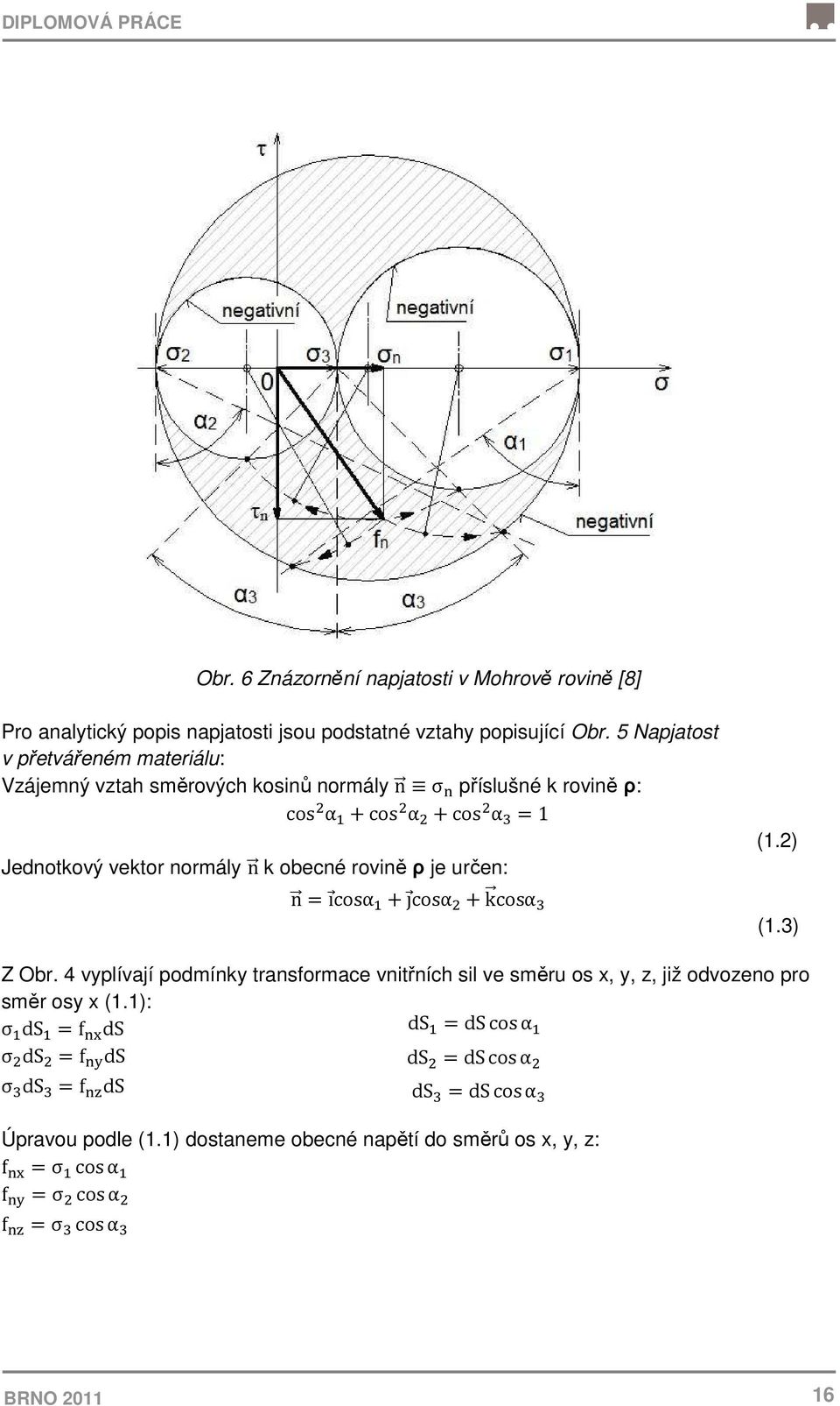 obecné rovině ρ je určen: n = ı cosα + ȷ cosα + k cosα (1.2) (1.3) Z Obr.