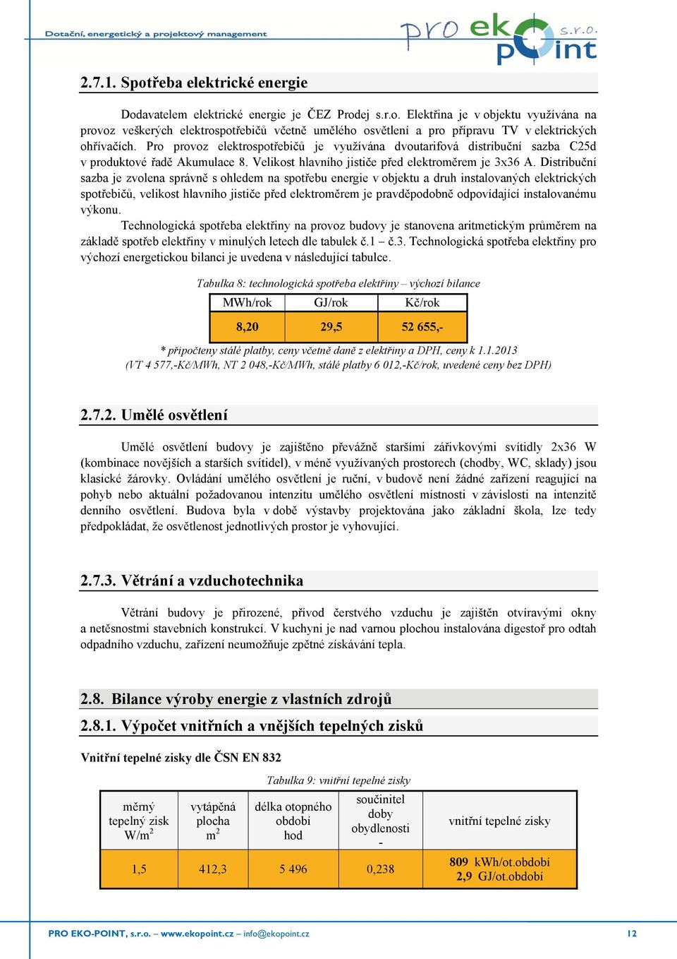 Distribuční sazba je zvolena správně s ohledem na spotřebu energie v objektu a druh instalovaných elektrických spotřebičů, velikost hlavního jističe před elektroměrem je pravděpodobně odpovídající