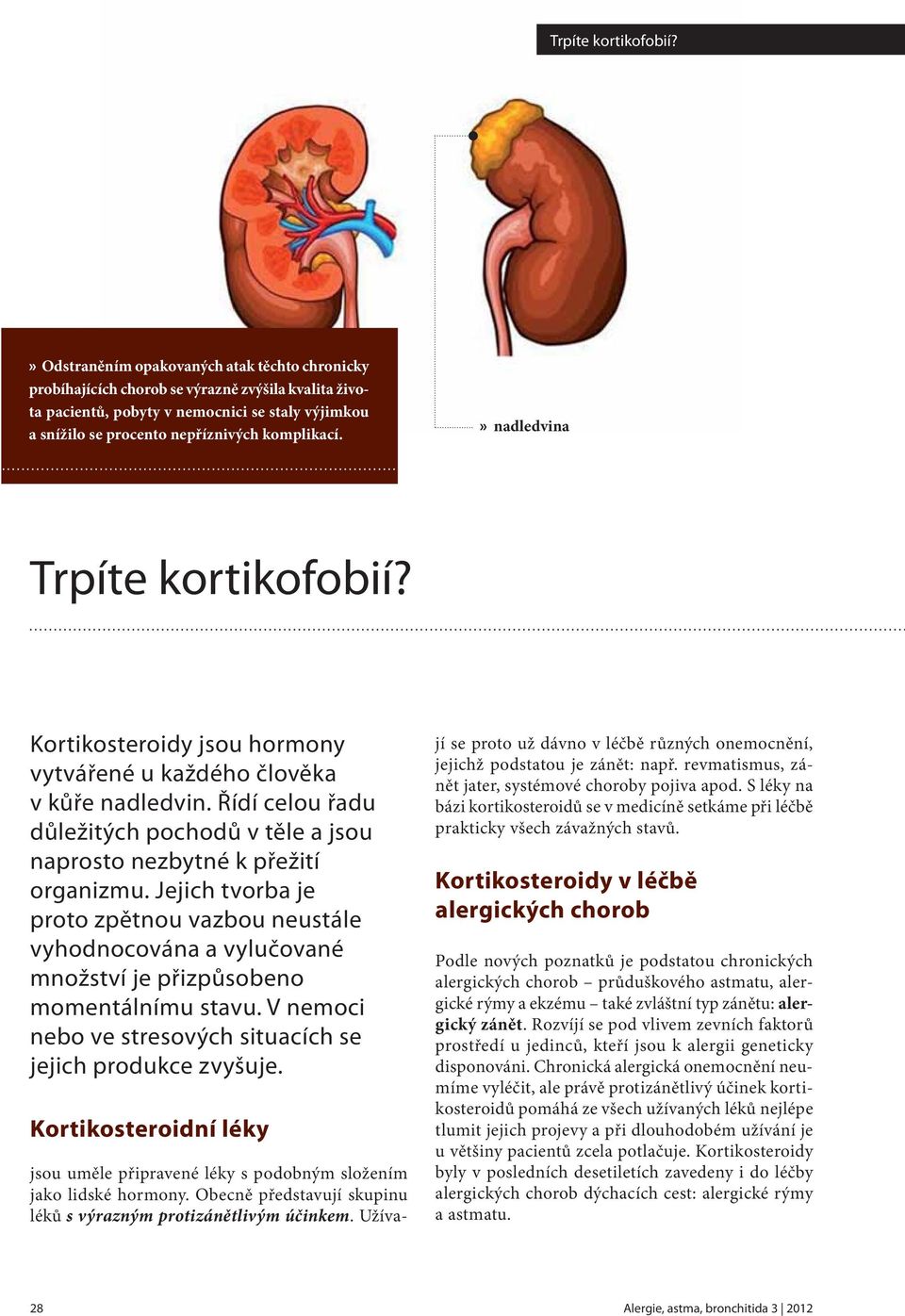 Jejich tvorba je proto zpětnou vazbou neustále vyhodnocována a vylučované množství je přizpůsobeno momentálnímu stavu. V nemoci nebo ve stresových situacích se jejich produkce zvyšuje.