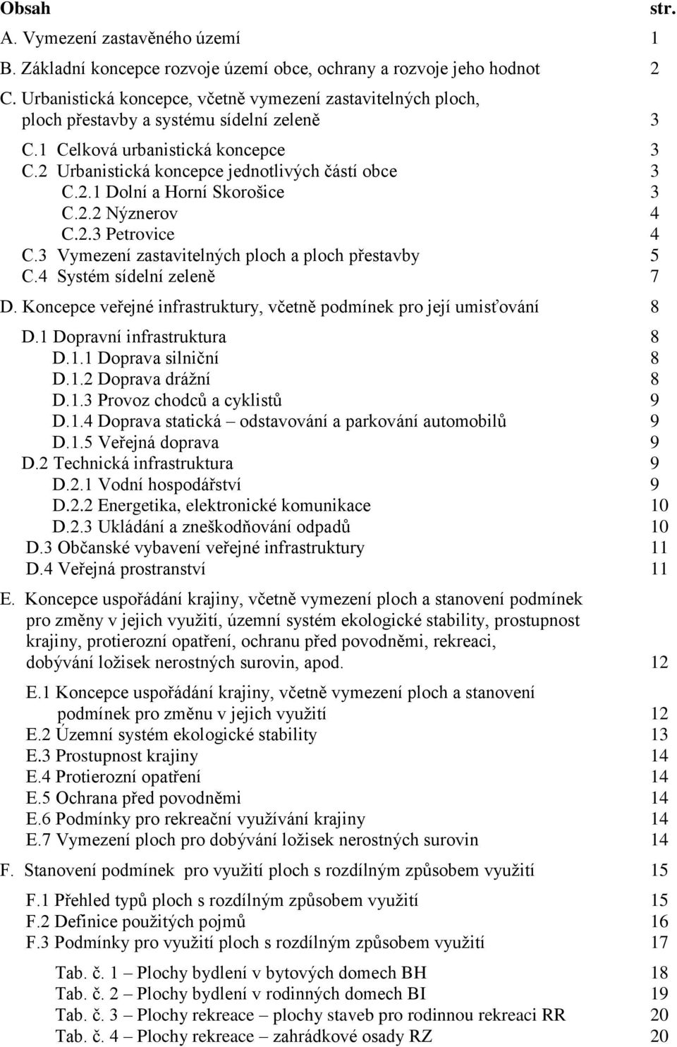 2.2 Nýznerov 4 C.2.3 Petrovice 4 C.3 Vymezení zastavitelných ploch a ploch přestavby 5 C.4 Systém sídelní zeleně 7 D. Koncepce veřejné infrastruktury, včetně podmínek pro její umisťování 8 D.