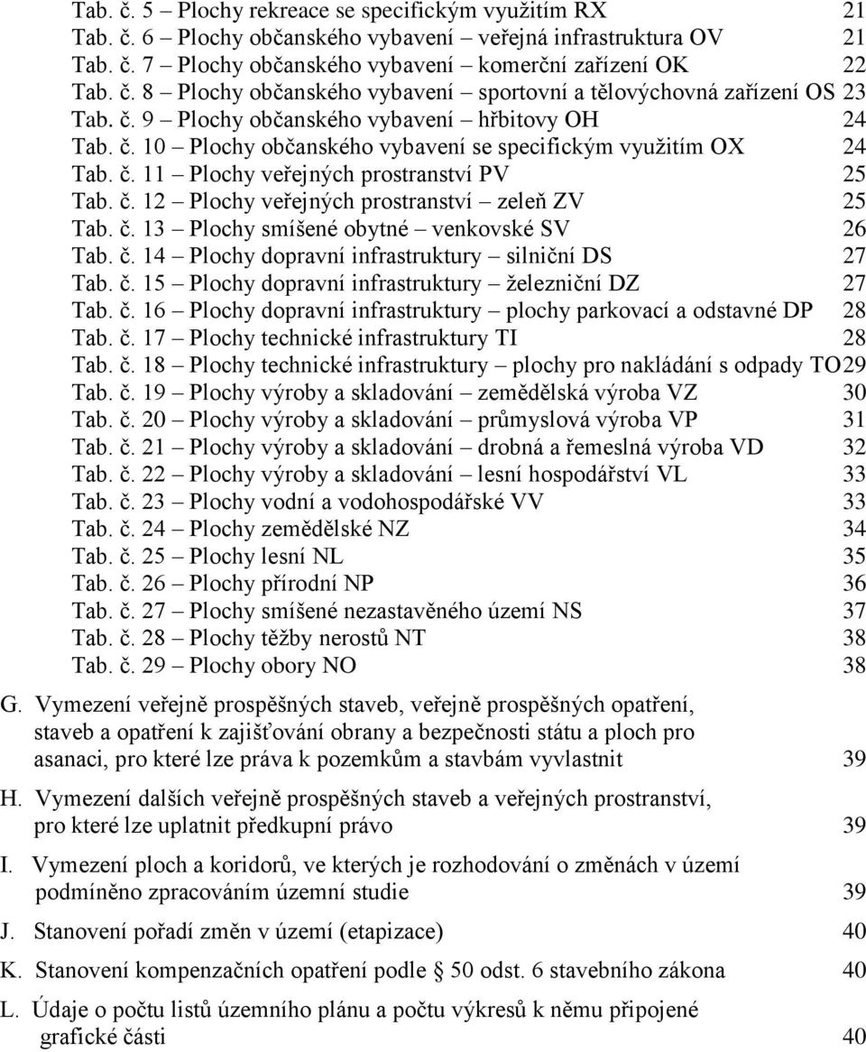 č. 13 Plochy smíšené obytné venkovské SV 26 Tab. č. 14 Plochy dopravní infrastruktury silniční DS 27 Tab. č. 15 Plochy dopravní infrastruktury železniční DZ 27 Tab. č. 16 Plochy dopravní infrastruktury plochy parkovací a odstavné DP 28 Tab.