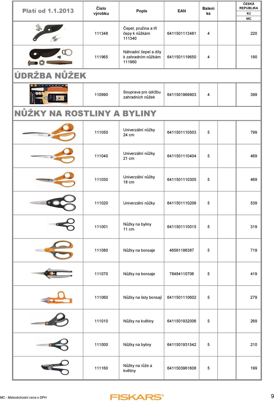 6411501110305 5 469 111020 Univerzální nůžky 6411501110206 5 539 111001 Nůžky na byliny 11 cm 6411501110015 5 319 111080 Nůžky na bonsaje 46561196387 5 719 111070 Nůžky na bonsaje 78484110706 5 419