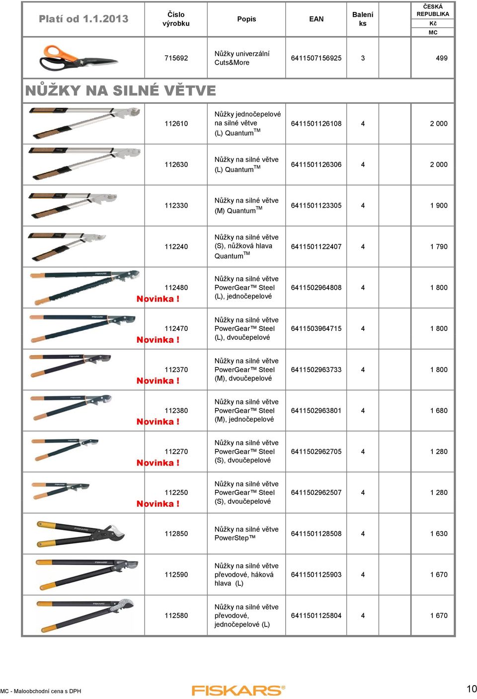 6411503964715 4 1 800 (L), dvoučepelové 112370 PowerGear Steel (M), dvoučepelové 6411502963733 4 1 800 112380 PowerGear Steel (M), jednočepelové č 6411502963801 4 1 680 112270 PowerGear Steel (S),