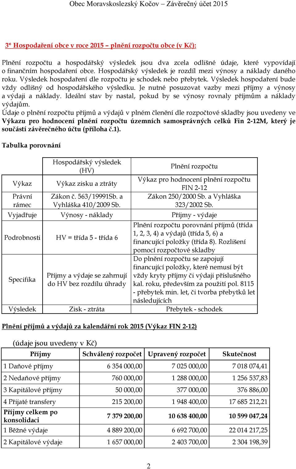 Je nutné posuzovat vazby mezi příjmy a výnosy a výdaji a náklady. Ideální stav by nastal, pokud by se výnosy rovnaly příjmům a náklady výdajům.