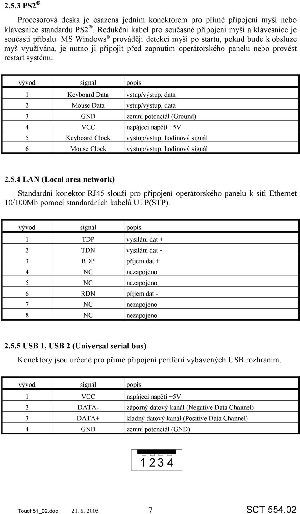 vývod signál popis 1 Keyboard Data vstup/výstup, data 2 Mouse Data vstup/výstup, data 3 GND zemní potenciál (Ground) 4 VCC napájecí napětí +5V 5 Keyboard Clock výstup/vstup, hodinový signál 6 Mouse