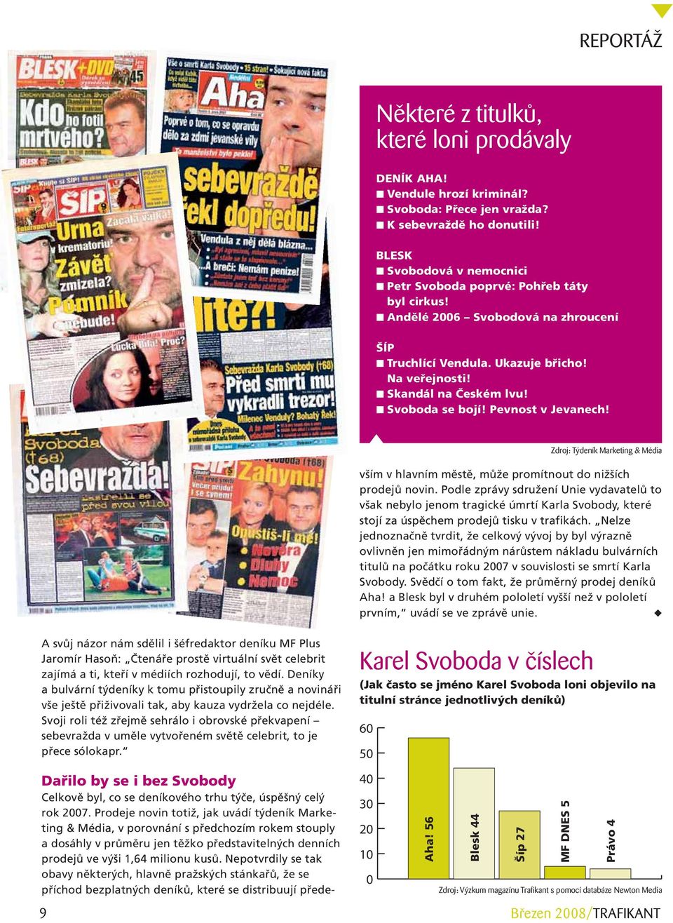 Svoboda se bojí! Pevnost v Jevanech! Zdroj: Týdeník Marketing & Média Dařilo by se i bez Svobody Celkově byl, co se deníkového trhu týče, úspěšný celý rok 2007.
