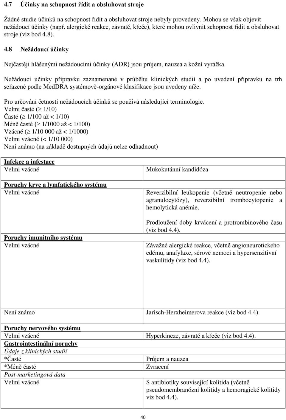 8). 4.8 Nežádoucí účinky Nejčastěji hlášenými nežádoucími účinky (ADR) jsou průjem, nauzea a kožní vyrážka.