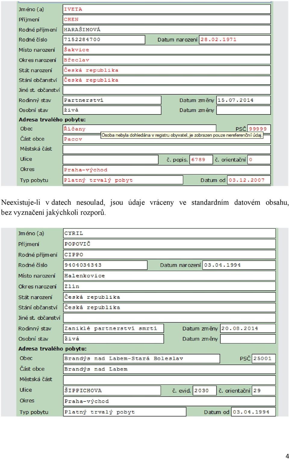 ve standardním datovém