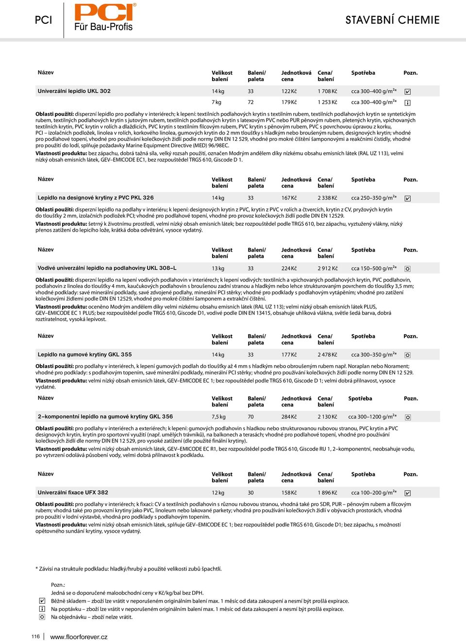 textlních krytn, PVC krytn v rolích a dlaždcích, PVC krytn textlním flcovým rubem, PVC krytn ěnovým rubem, PVC ovrchovou úravou z korku, PCI zolačních odložek, lnolea v rolích, korkového lnolea,